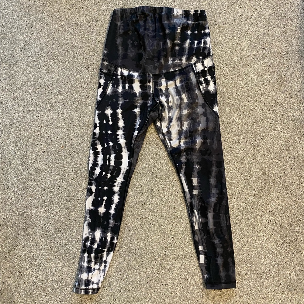Tie dye full panel maternity leggings
